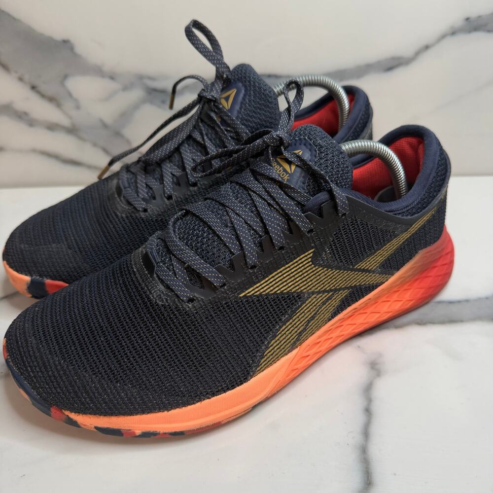 Reebok Women's Navy Blue/Orange Colorway Nano 9 Shoes Sz 9 Crossfit Metcon Gym - Picture 3 of 6